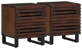 Mesas de cabeceira 2 pcs 40x34x46 cm madeira mangueira maciça