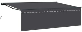 Toldo Retrátil Manual Antracite Cinzento 450 × 300 cm