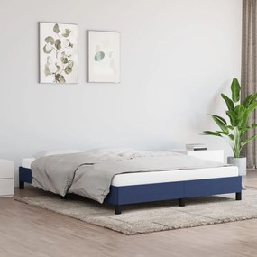 Estrutura de cama sem colchão 140x200 cm tecido azul