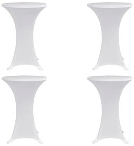 vidaXL Capa para mesa de pé elástica Ø70 cm 4 pcs branco