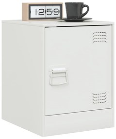 Mesas de cabeceira 2 pcs 34,5x39x44 cm aço branco