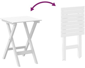 Cadeiras de baloiço 2 pcs c/ mesa dobrável álamo maciço branco