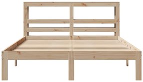 Estrutura de cama com cabeceira 120x200 cm pinho maciço