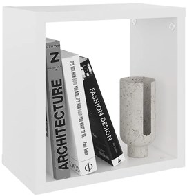Prateleiras de parede em forma de cubo 4 pcs 26x15x26 cm branco