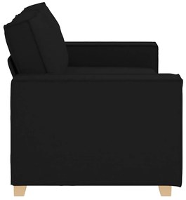 Sofá de 2 lugares preto 140 cm tecido