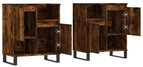 Aparadores 2 pcs derivados de madeira carvalho fumado
