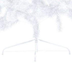Meia árvore Natal artificial pré-iluminada c/ bolas branco