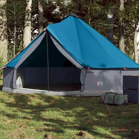 Tenda familiar tipi para 6 pessoas impermeável azul