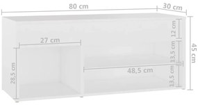 Banco sapateira 80x30x45 cm derivados de madeira branco