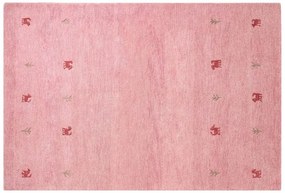 Tapete em lã rosa 160 x 230 cm YULAFI Beliani