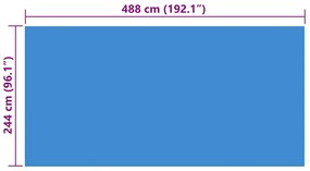 Cobertura para piscina 488x244 cm PE azul
