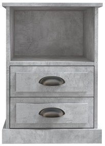 Mesas de cabeceira 2 pcs 43x36x60 cm cinzento cimento