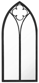 Espelho de jardim p/ uso exterior ferro 70x30 cm preto