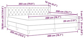 Cama Box Spring com Colchão vidaXL Cinza Claro 200x200 cm Veludo