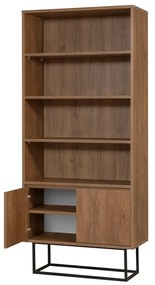 Estante Rea – Nogueira e Preto – 80x182x36 cm