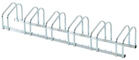 Estacionamento para 6 Bicicletas Suporte de Aço para Estacionar Bicicletas no Chão para Interior e Exterior 179x33x27 cm Prata