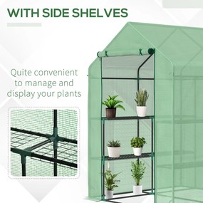 Estufa de Jardim Estufa para Plantas com Prateleiras 143x138x190cm Estrutura de Aço Jardinagem Verde