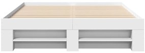 Estrutura de cama 140x200 cm derivados de madeira branco