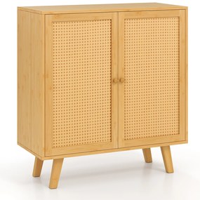 Mesa lateral em formato de C, mesa de canto compacta com prateleiras abertas - marrom rústico