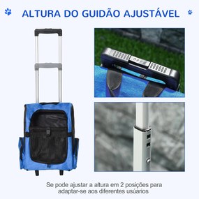 PawHut Transportadora Carrinho para Animais de Estimação 2 em 1 Mochil