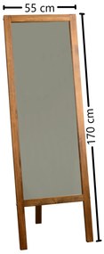 Espelho Cheval A43 – Nogueira – 55x170 cm