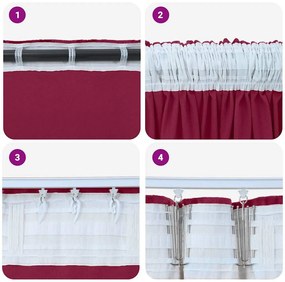 Cortinas de Veludo 2 Peças com Ilhós Vermelho Vinho 245x140 cm