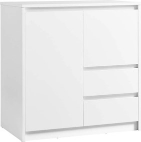 Armário de arrumação com 3 compartimentos e 2 gavetas 40 x 70 x 74,5 cm branco