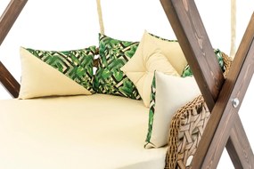 Baloiço Duplo de Jardim Dominic – Madeira de Pinho – Tecido Impermeáve