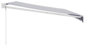 Toldo retrátil 4,5x3 m tecido e alumínio azul e branco