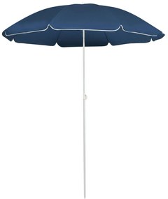 Guarda-sol de jardim com poste de aço 180 cm azul