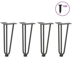 Pernas de grampo para mesa de centro 4 peças antracite 30 cm aço maciç