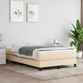 3120505 vidaXL Estrutura de cama com molas 120x200 cm tecido cor crème
