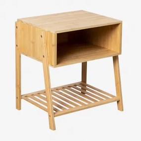 Mesa De Cabeceira 45x35 Cm Em Bambu Natela Bambu - Sklum