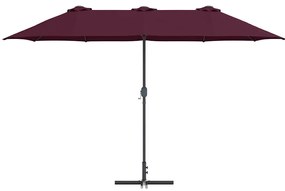 Guarda-sol de Jardim Vermelho bordô 380 x 196 x 235 cm