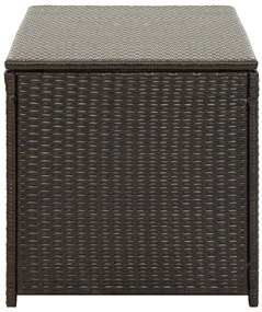 Caixa de arrumação para jardim 100x50x50 cm vime PE castanho