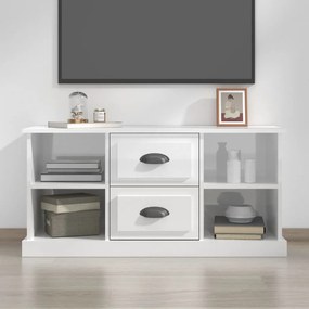 vidaXL Móvel TV 99,5x35,5x48 cm derivados de madeira branco brilhante