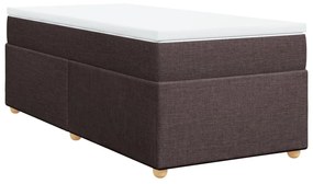Cama com molas/colchão 90x200 cm tecido castanho-escuro