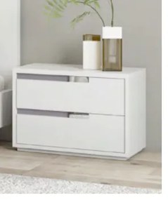 Mesa cabeceira ZITA (60cm | Personalizavel) - Madeira / Folha de Madeira, Carvalho pintado branco