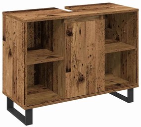 Conjunto de 3 Peças de Móveis para Casa de Banho Madeira Antiga Aglome