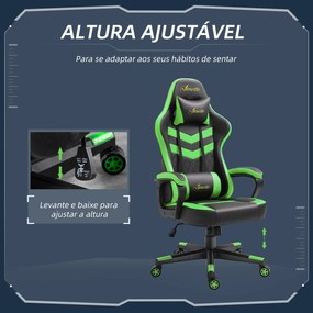 Vinsetto Cadeira Gaming Cadeira de Escritório Ergonómica com Altura Re