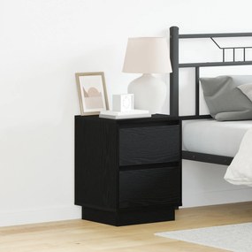 Criados-mudos com Luzes LED 2 pcs Preto 39x34,5x50 cm