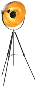 vidaXL Candeeiro de pé alto 51 cm E27 preto e dourado