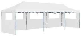vidaXL Tenda para festas pop-up dobrável c/ 5 paredes 3x9 m branco