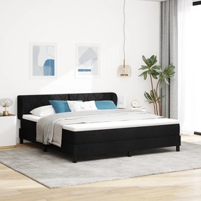 Cama Box Spring vidaXL com Colchão Preto 180x200 cm Tecido