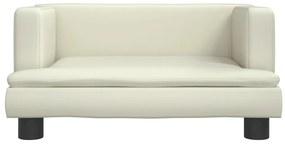 Sofá infantil 60x40x30 cm couro artificial cor creme