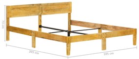 Estrutura de cama em madeira de mangueira maciça 180 cm