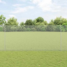 vidaXL Cerca com Postes Prateado 1.4 x 25 m Aço