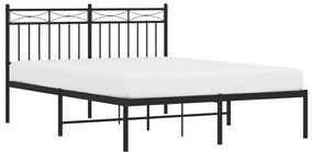 Estrutura de cama com cabeceira 140x190 cm metal preto