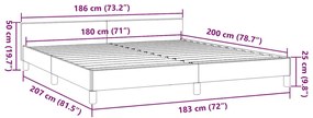 Estrutura de cama sem colchão 180x200 cm tecido cinzento-escuro