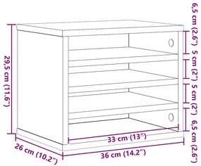 Organizador de Mesa Madeira Velha 36x26x29.5 cm Madeira de Engenharia